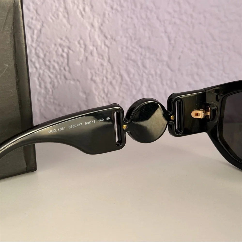 New! Versace Glossy Black Sunglasses Mod.4361 5360/87, Authentic